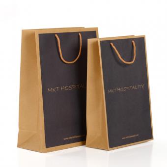 Luxury Handmade Custom Color Print Cheap Garment Shopping Recycle Brown Kraft Paper Bag with Handle