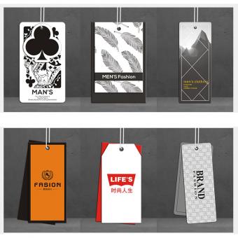 Fancy Paper Hang Tag CMYK Printing for Clothing with Elastic Rope