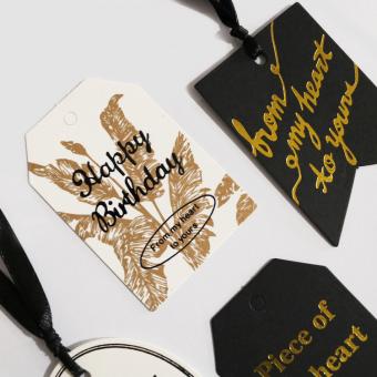 Custom-made Paper Hang Tag with Silver Foil Stamping Logo