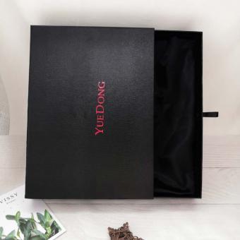 Black Small Custom Logo Luxury Brand Gift Box Packaging With Ribbon
