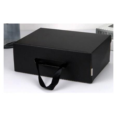 Wholesale Black Shoe Box For Adults And Children Bandbox Packaging With Handle Corrugated Board Box