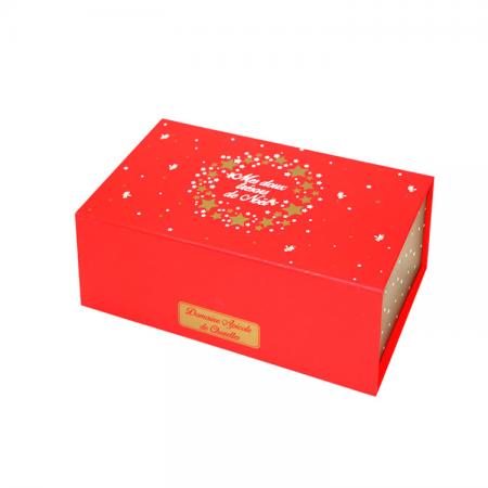 Luxury christmas rigid folding paper gift box with logo