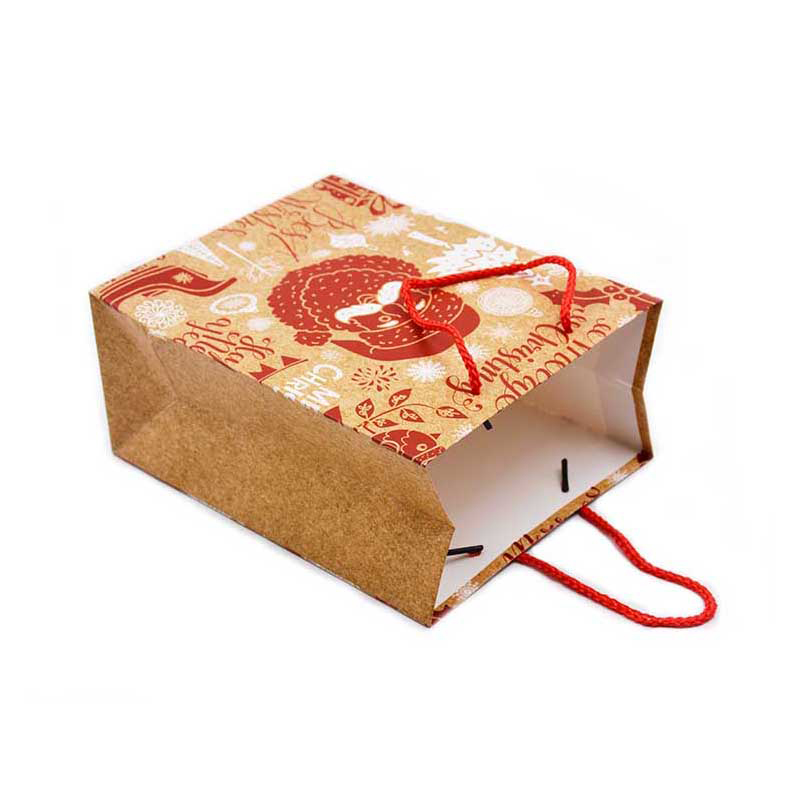 Merry Christmas Paper Gift Bag With Handles