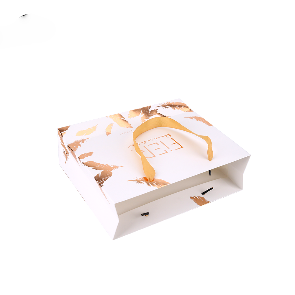 Luxury Foil Glitter Shopping Gold Paper Gift Bag