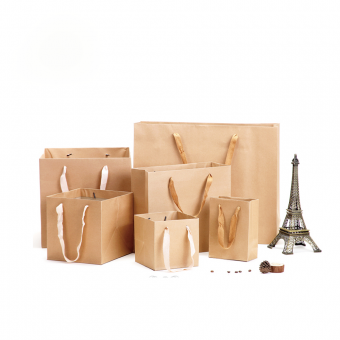 Custom Square Shaped Big Size Thick Brown Kraft Paper Bag