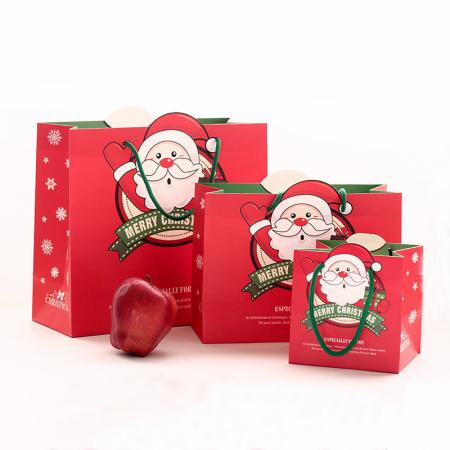 High Quality Recycle color Fancy Paper Bright Christmas Gift Bag Assortment