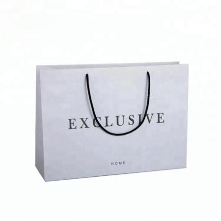 Competitive Price Elegant Customized Brand Logo Luxury Boutique Shopping White Paper Gift Bags With Ribbon Handles