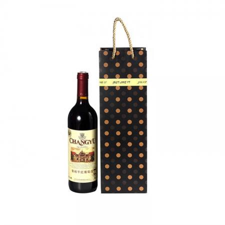 Factory Wholesale Fancy Luxury Gift Packaging Custom Printed Bottle Paper Wine Bags with Handles