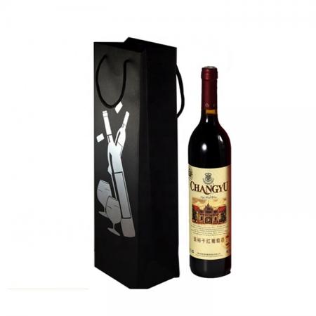 Factory Wholesale Fancy Luxury Gift Packaging Custom Printed Bottle Paper Wine Bags with Handles