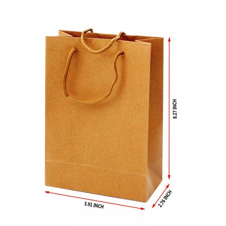 High quality recycled logo custom printing gift brown kraft Paper Shopping Bag with handle