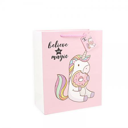 Cartoon unicorn design custom gift paper shopping bag