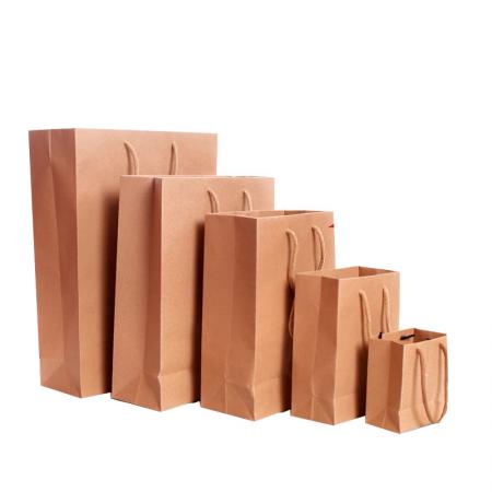 cheap brown kraft paper bag with handle kraft recycle paper bag