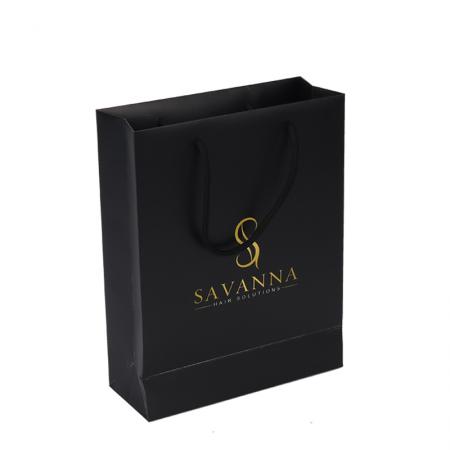 Custom Logo Luxury Black Shopping Gift Coated Paper Bag