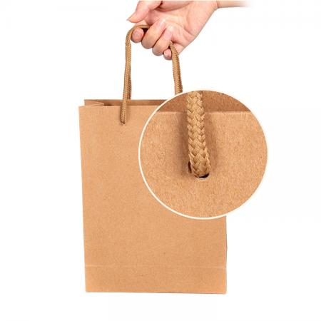 High quality recycled logo custom printing gift brown kraft Paper Shopping Bag with handle