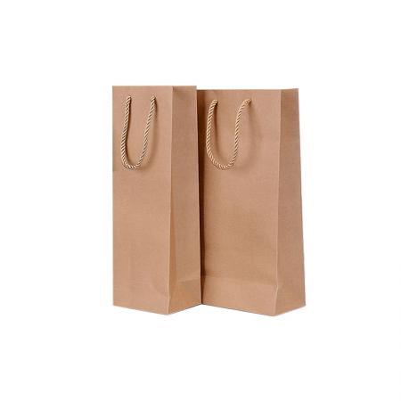 China suppliers brown kraft paper shopping bag with handle