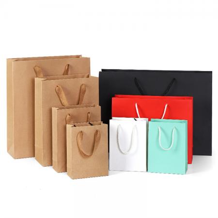 Most Popular Advertising Paper Bag Black Brown Color Kraft paper shopping bag with logo print