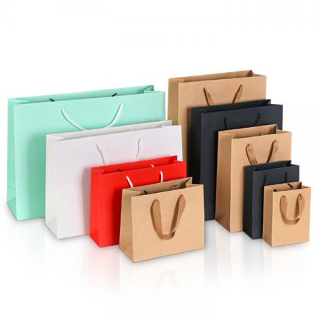 Most Popular Advertising Paper Bag Black Brown Color Kraft paper shopping bag with logo print
