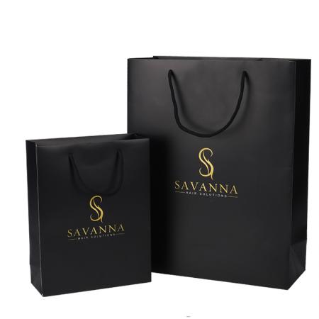 Custom Logo Luxury Black Shopping Gift Coated Paper Bag