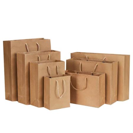 cheap brown kraft paper bag with handle kraft recycle paper bag