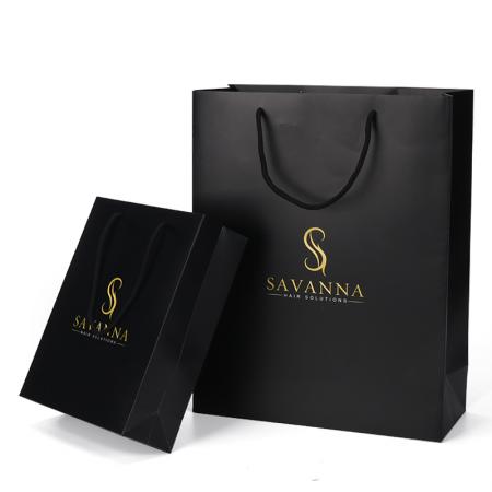 Custom Logo Luxury Black Shopping Gift Coated Paper Bag