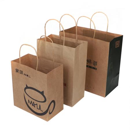 Craft paper shopping bag with handle