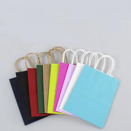 Manufacturer Customized Logo Full Color Kraft Paper Shopping Bags With Handles