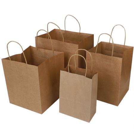 Craft paper shopping bag with handle