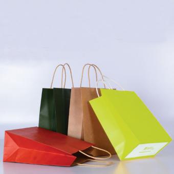 Manufacturer Customized Logo Full Color Kraft Paper Shopping Bags With Handles