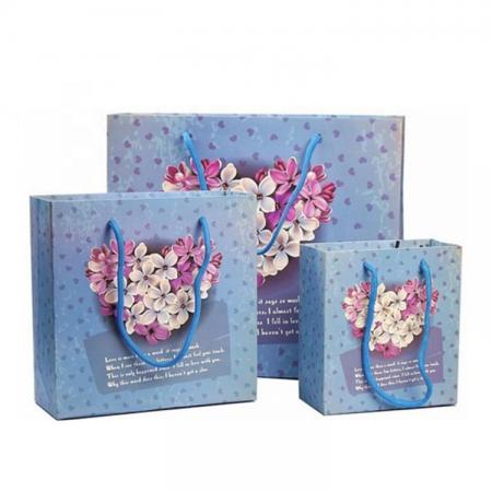 Free Sample Promotional Cheap Custom Design Small Full Colour Printing Paper Bag With Handles