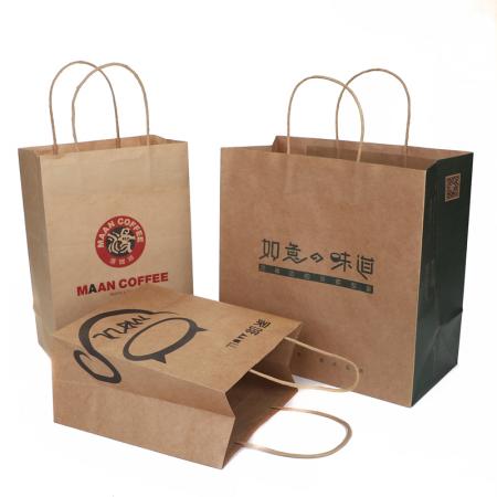 Craft paper shopping bag with handle