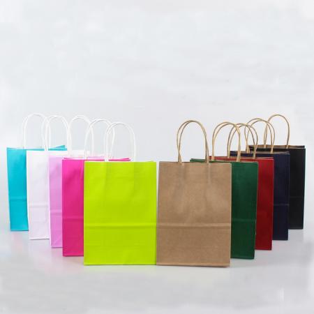 Manufacturer Customized Logo Full Color Kraft Paper Shopping Bags With Handles