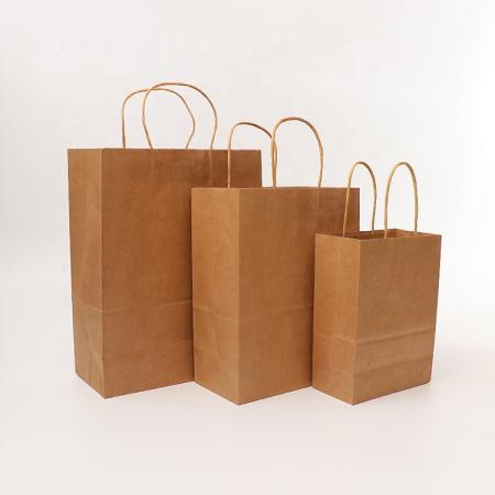 Supplier Custom Blank Recycled Kraft Handle Paper Bags for Packaging