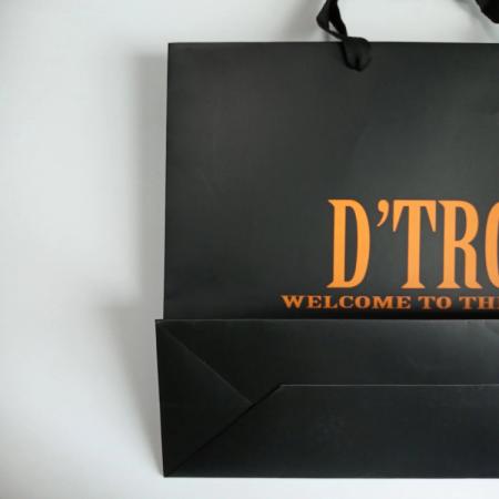 Custom Logo Luxury Black Shopping Gift Coated Paper Bag