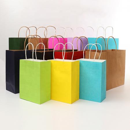 Supplier Custom Blank Recycled Kraft Handle Paper Bags for Packaging