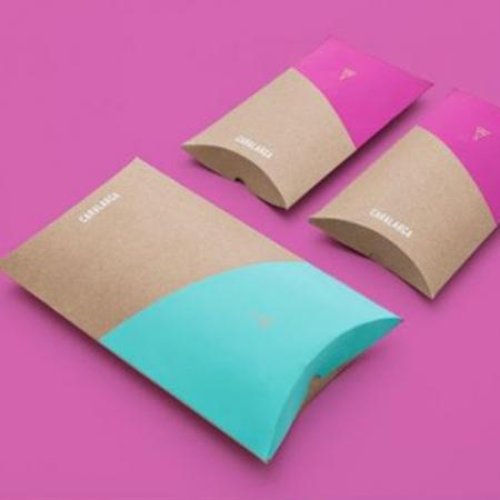 Custom Printing Thick Recycled Brown Kraft Paper Pillow Box Packaging