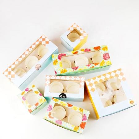 Free sample cupcakes box muffins box cake boxes with plastic window