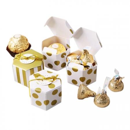 Mini Ribbon Wedding Decoration Favor Small Chocolate Candy Handmade Paper Box Roses Packaging Gifts For Guests
