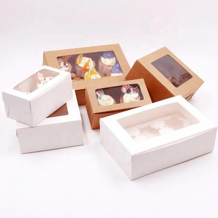 Free sample cupcakes box muffins box cake boxes with plastic window