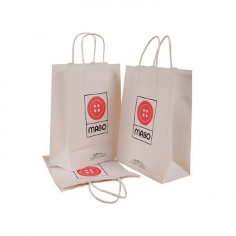 Custom luxury recycled white card paper shopping bag for packaging gift with rope handle