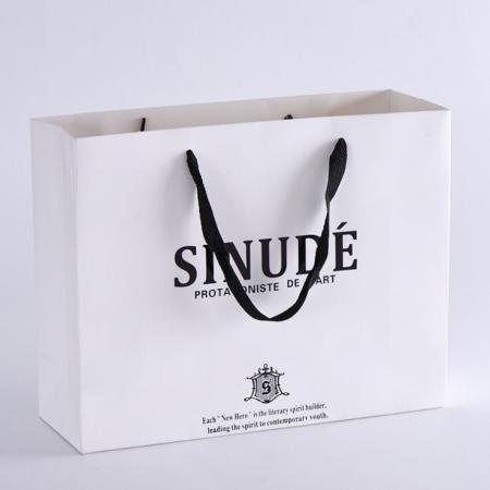 white kraft paper bag with logo printed for shopping