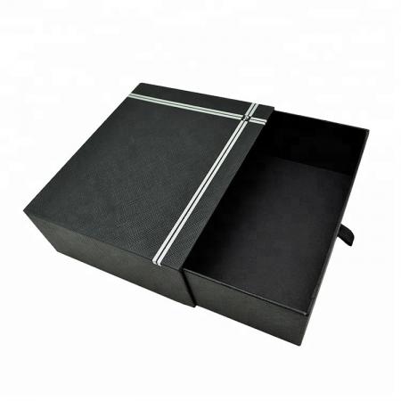 Custom Logo Printed Black Cardboard Drawer Style Packaging Gift Box