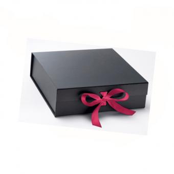 Black Luxury Customized Logo Folding Recycled Paper Cardboard Gift Box with Lid