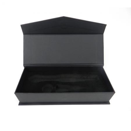 Black Color Rigid Cardboard Box Custom Logo Luxury Magnetic Paper Gift Box With EVA Insert