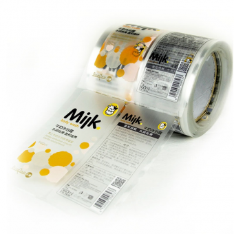 High quality custom vinyl clear sticker label, waterproof transparent PET label sticker with gold stamping
