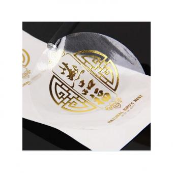 Self adhesive vinyl waterproof clear transparent label sticker with custom logo