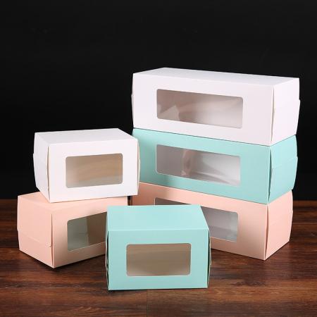 Custom printed cosmetic packaging box with pvc window