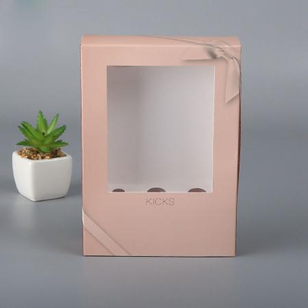 Promotional custom printed luxury folding paper gift box with clear pvc window