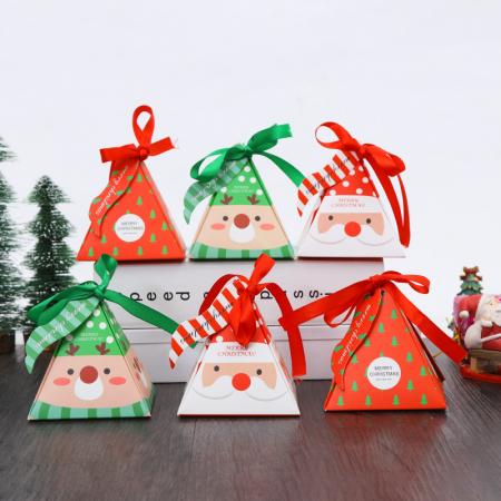 Cute fox printing recycled foldable gift candy Christmas paper box for apple