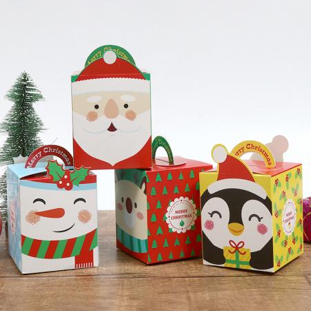 Wholesale White Colorful Small christmas Foldable Paper Gift Box Packing