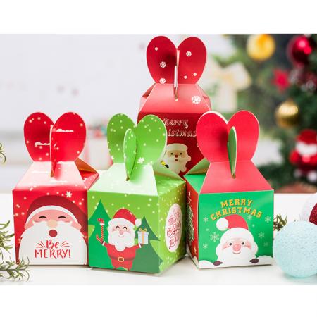 Wholesale White Colorful Small christmas Foldable Paper Gift Box Packing